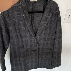 Madewell Women’s Gray Plaid Blazer Jacket